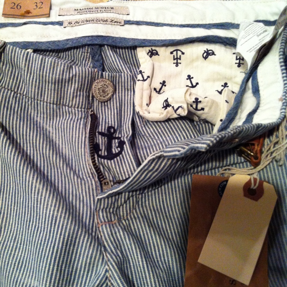 Scotch and Soda NWT Hickory pants with belt